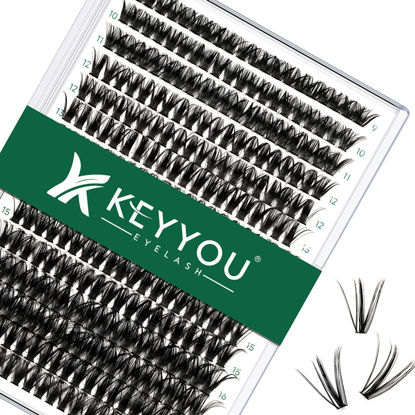 Picture of Lash Clusters 300Pcs Individual Lashes 50D 0.07C Curl 9-18MIX Lash Extensions Clusters Lashes Soft&Natural False Eyelashes Individual DIY Eyelash Extension at Home(50D-0.07C,9-18MIX)