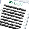 Picture of Lash Clusters,96 Pcs Cluster Lashes D Curl 10mm DIY Lash Extensions Eyelash Clusters,KEYYOU Volume Wispy Individual Lashes Soft&Comfortable Easy DIY at Home(Y07,D-10mm)