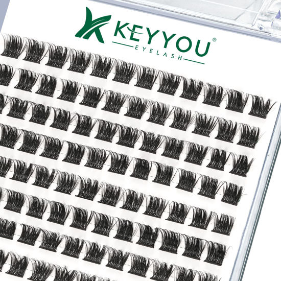 Picture of Lash Clusters,96 Pcs Cluster Lashes D Curl 10mm DIY Lash Extensions Eyelash Clusters,KEYYOU Volume Wispy Individual Lashes Soft&Comfortable Easy DIY at Home(Y06,D-10mm)
