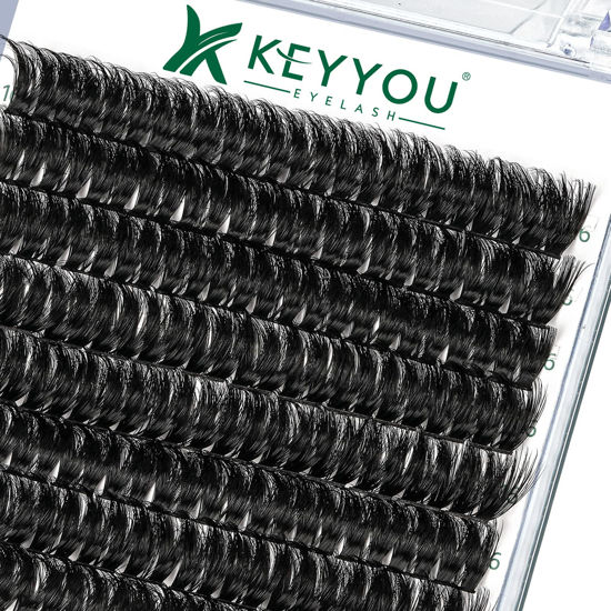 Picture of Lash Clusters,96 Pcs Cluster Lashes D Curl 16mm DIY Lash Extensions Eyelash Clusters,KEYYOU Volume Wispy Individual Lashes Soft&Comfortable Easy DIY at Home(Y10,D-16mm)