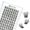 Picture of Lash Clusters 96pcs Individual Lashes D Curl 16mm Eyelash Clusters KEYYOU Volume Wispy Lash Extension Soft&Comfortable Easy DIY at Home(Y18 D-16mm)