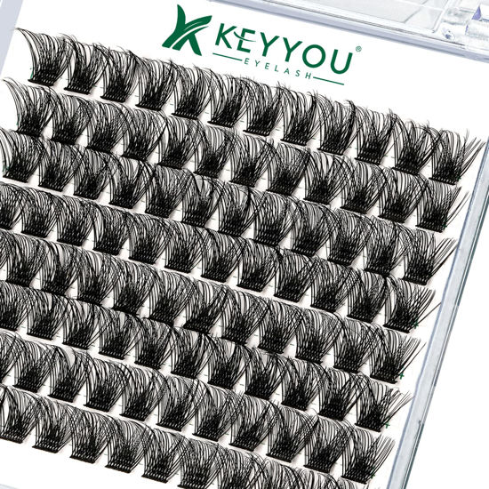 Picture of Lash Clusters,96 Pcs Cluster Lashes D Curl 16mm DIY Lash Extensions Eyelash Clusters,KEYYOU Volume Wispy Individual Lashes Soft&Comfortable Easy DIY at Home(Y03,D-16mm)