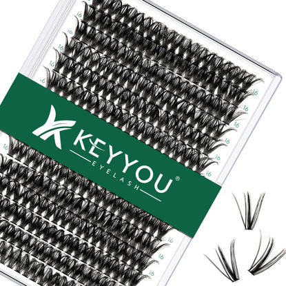 Picture of Lash Clusters 300Pcs Individual Lashes 50D 0.07D Curl 16mm Lash Extensions Clusters Lashes Soft&Natural False Eyelashes Individual DIY Eyelash Extension at Home(50D-0.07D,16mm)