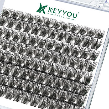 Picture of Lash Clusters,96 Pcs Cluster Lashes D Curl 10-18MIX DIY Lash Extensions Eyelash Clusters,KEYYOU Volume Wispy Individual Lashes Soft&Comfortable Easy DIY at Home(Y13,D-10-18MIX)
