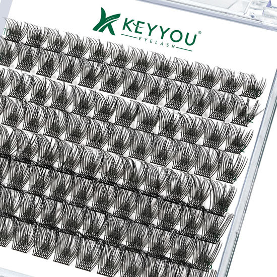 Picture of Lash Clusters,96 Pcs Cluster Lashes D Curl 10-18MIX DIY Lash Extensions Eyelash Clusters,KEYYOU Volume Wispy Individual Lashes Soft&Comfortable Easy DIY at Home(Y13,D-10-18MIX)
