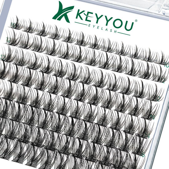 Picture of Lash Clusters,96 Pcs Cluster Lashes D Curl 10-18MIX DIY Lash Extensions Eyelash Clusters,KEYYOU Volume Wispy Individual Lashes Soft&Comfortable Easy DIY at Home(Y09,D-10-18MIX)