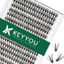 Picture of Lash Clusters 300pcs Individual Lashes 30D 0.07D Curl 14mm DIY Eyelash Extension KEYYOU Large Tray Volume Soft&Natural Eyelash Clusters(30D-0.07D,14）