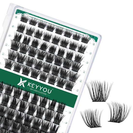 Picture of Lash Clusters,96 Pcs Cluster Lashes D Curl 18mm DIY Lash Extensions Eyelash Clusters,KEYYOU Volume Wispy Individual Lashes Soft&Comfortable Easy DIY at Home(Y06,D-18mm)
