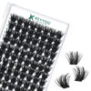 Picture of Lash Clusters 96pcs Individual Lashes D Curl 16mm Eyelash Clusters KEYYOU Volume Wispy Lash Extension Soft&Comfortable Easy DIY at Home(Y22 D-16mm)