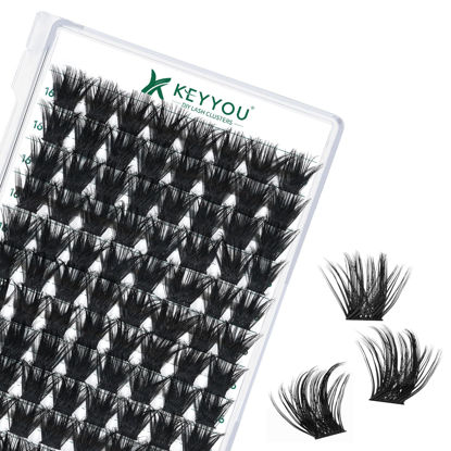 Picture of Lash Clusters 96pcs Individual Lashes D Curl 16mm Eyelash Clusters KEYYOU Volume Wispy Lash Extension Soft&Comfortable Easy DIY at Home(Y22 D-16mm)