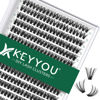 Picture of Lash Clusters 300pcs Individual Lashes 40D 0.07D Curl 12mm DIY Eyelash Extension KEYYOU Large Tray Volume Soft&Natural Eyelash Clusters(40D-0.07D,12）
