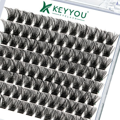 Picture of Lash Clusters,96 Pcs Cluster Lashes D Curl 10mm DIY Lash Extensions Eyelash Clusters,KEYYOU Volume Wispy Individual Lashes Soft&Comfortable Easy DIY at Home(Y03,D-10mm)