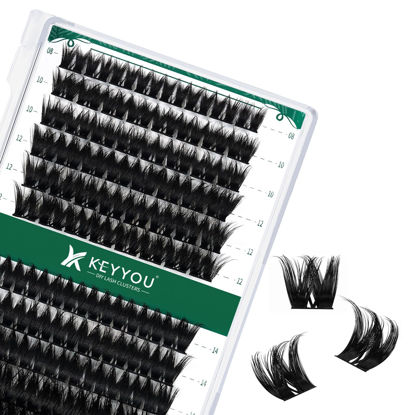 Picture of Lash Clusters 96pcs Individual Lashes D Curl 10-18mm Eyelash Clusters KEYYOU Volume Wispy Lash Extension Soft&Comfortable Easy DIY at Home(Y10 D-10-18MIX)