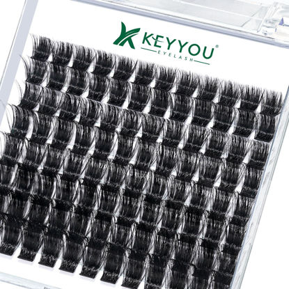Picture of Lash Clusters 96pcs Individual Lashes D Curl 10-18mm Eyelash Clusters KEYYOU Volume Wispy Lash Extension Soft&Comfortable Easy DIY at Home(Y04 D-10-18MIX)