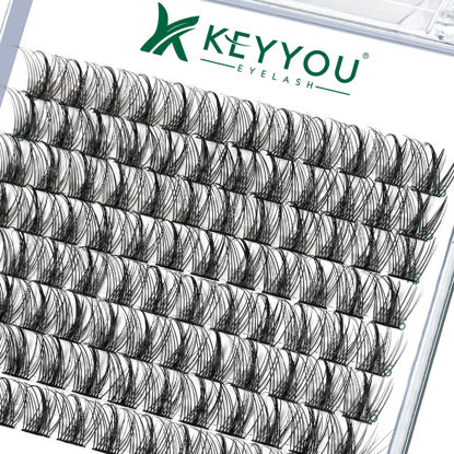 Picture of Lash Clusters,96 Pcs Cluster Lashes D Curl 16mm DIY Lash Extensions Eyelash Clusters,KEYYOU Volume Wispy Individual Lashes Soft&Comfortable Easy DIY at Home(Y09,D-16mm)