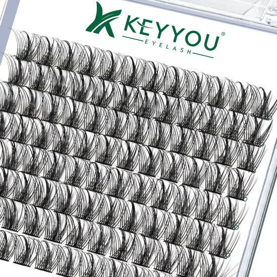 Picture of Lash Clusters,96 Pcs Cluster Lashes D Curl 16mm DIY Lash Extensions Eyelash Clusters,KEYYOU Volume Wispy Individual Lashes Soft&Comfortable Easy DIY at Home(Y09,D-16mm)