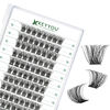 Picture of Lash Clusters 96pcs Individual Lashes D Curl 12mm Cluster Lashes KEYYOU Volume Wispy Lash Extension Soft&Comfortable Easy DIY at Home(Y11 D-12mm)