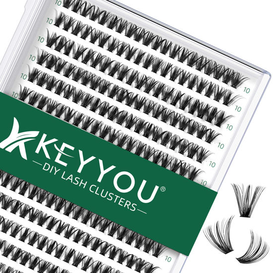 Picture of Lash Clusters 300Pcs Individual Lashes 40D 0.07D Curl 10mm Lash Extensions Clusters Lashes Soft&Natural False Eyelashes Individual DIY Eyelash Extension at Home(40D-0.07D,10mm)