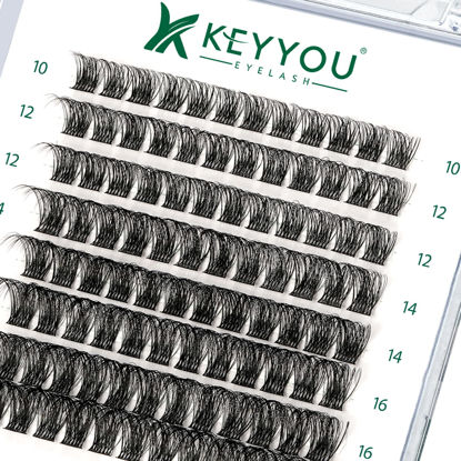 Picture of Lash Clusters 96pcs Individual Lashes D Curl 10-18MIX Cluster Lashes KEYYOU Volume Wispy Lash Extension Soft&Comfortable Easy DIY at Home(Y11 D-10-18MIX)