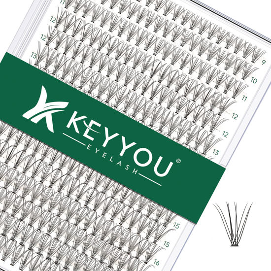 Picture of Lash Clusters 300Pcs Individual Lashes 10D 0.1D Curl 9-18MMIX Lash Extensions Clusters Lashes Soft&Natural False Eyelashes Individual DIY Eyelash Extension at Home(10D-0.1D,9-18MIX)