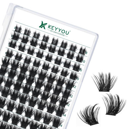Picture of Lash Clusters 96pcs Individual Lashes D Curl 10-18mm Eyelash Clusters KEYYOU Volume Wispy Lash Extension Soft&Comfortable Easy DIY at Home(Y22 D-10-18MIX)