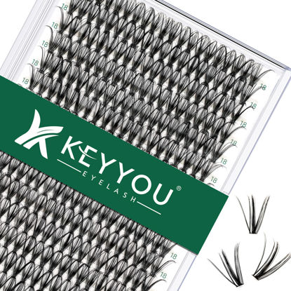Picture of Lash Clusters 300Pcs Individual Lashes 30D 0.07D Curl 18mm Lash Extensions Clusters Lashes Soft&Natural False Eyelashes Individual DIY Eyelash Extension at Home(30D-0.07D,18mm)