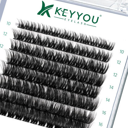 Picture of Lash Clusters,96 Pcs Cluster Lashes D Curl 10-18MIX DIY Lash Extensions Eyelash Clusters,KEYYOU Volume Wispy Individual Lashes Soft&Comfortable Easy DIY at Home(Y07,D-10-18MIX)
