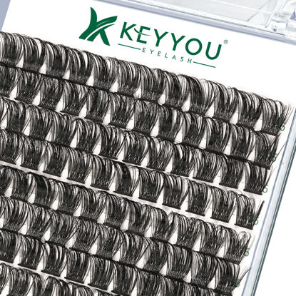 Picture of Lash Clusters,96 Pcs Cluster Lashes D Curl 16mm DIY Lash Extensions Eyelash Clusters,KEYYOU Volume Wispy Individual Lashes Soft&Comfortable Easy DIY at Home(Y06,D-16mm)