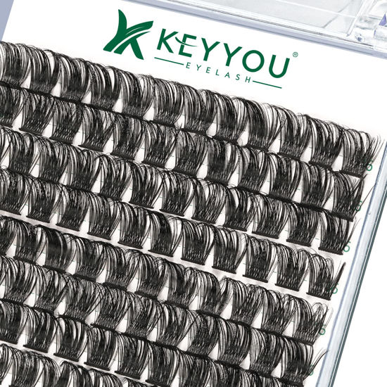 Picture of Lash Clusters,96 Pcs Cluster Lashes D Curl 16mm DIY Lash Extensions Eyelash Clusters,KEYYOU Volume Wispy Individual Lashes Soft&Comfortable Easy DIY at Home(Y06,D-16mm)