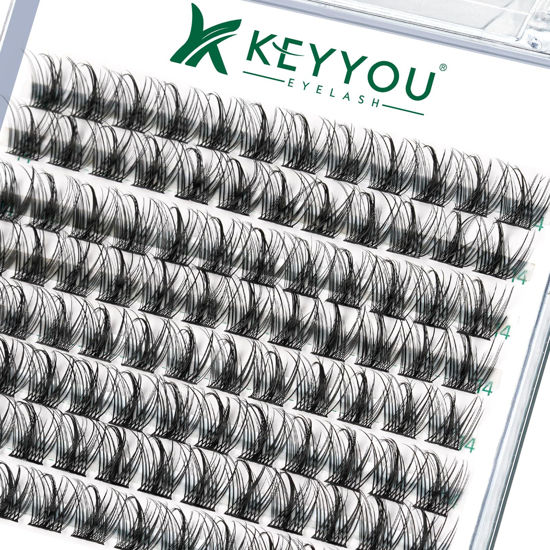 Picture of Lash Clusters,96 Pcs Cluster Lashes D Curl 14mm DIY Lash Extensions Eyelash Clusters,KEYYOU Volume Wispy Individual Lashes Soft&Comfortable Easy DIY at Home(Y09,D-14mm)
