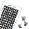 Picture of Lash Clusters 96pcs Individual Lashes D Curl 14mm Eyelash Clusters KEYYOU Volume Wispy Lash Extension Soft&Comfortable Easy DIY at Home(Y23 D-14mm)