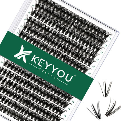 Picture of Lash Clusters 300Pcs Individual Lashes 50D 0.07D Curl 14mm Lash Extensions Clusters Lashes Soft&Natural False Eyelashes Individual DIY Eyelash Extension at Home(50D-0.07D,14mm)