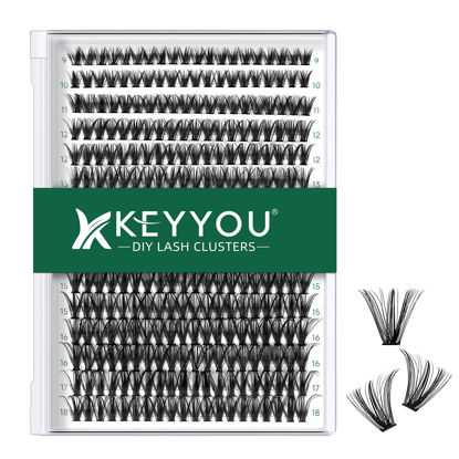 Picture of Lash Clusters 300Pcs Individual Lashes 40D 0.07C Curl 9-18MIX Lash Extensions Clusters Lashes Soft&Natural False Eyelashes Individual DIY Eyelash Extension at Home(40D-0.07C,9-18MIX)