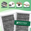 Picture of Lash Clusters 300pcs Individual Lashes 40D 0.07D Curl 14mm DIY Eyelash Extension KEYYOU Large Tray Volume Soft&Natural Eyelash Clusters(40D-0.07D,14）