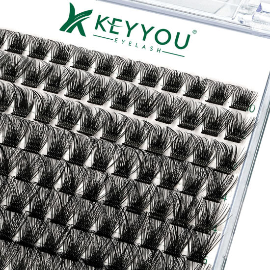 Picture of Lash Clusters,96 Pcs Cluster Lashes D Curl 10-18MIX DIY Lash Extensions Eyelash Clusters,KEYYOU Volume Wispy Individual Lashes Soft&Comfortable Easy DIY at Home(Y03,D-10-18MIX)