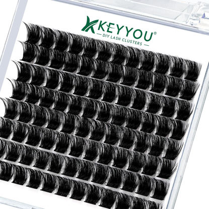 Picture of Lash Clusters,96 Pcs Cluster Lashes D Curl 12mm DIY Lash Extensions Eyelash Clusters,KEYYOU Volume Wispy Individual Lashes Soft&Comfortable Easy DIY at Home(Y04,D-12mm)