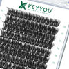 Picture of Lash Clusters,96 Pcs Cluster Lashes D Curl 14mm DIY Lash Extensions Eyelash Clusters,KEYYOU Volume Wispy Individual Lashes Soft&Comfortable Easy DIY at Home(Y07,D-14mm)