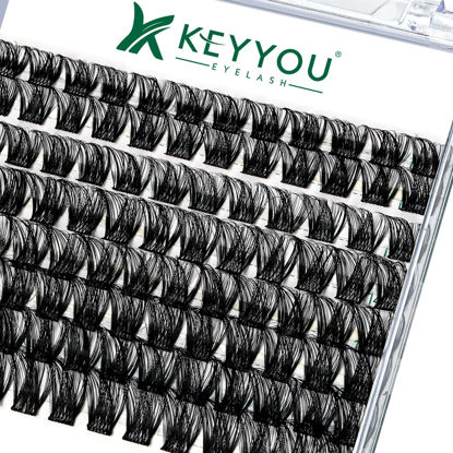 Picture of Lash Clusters,96 Pcs Cluster Lashes D Curl 10-18MIX DIY Lash Extensions Eyelash Clusters,KEYYOU Volume Wispy Individual Lashes Soft&Comfortable Easy DIY at Home(Y01,D-10-18MIX)
