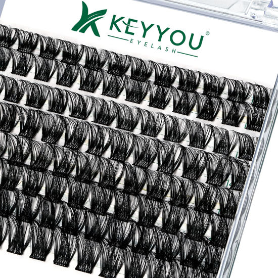 Picture of Lash Clusters,96 Pcs Cluster Lashes D Curl 10-18MIX DIY Lash Extensions Eyelash Clusters,KEYYOU Volume Wispy Individual Lashes Soft&Comfortable Easy DIY at Home(Y01,D-10-18MIX)