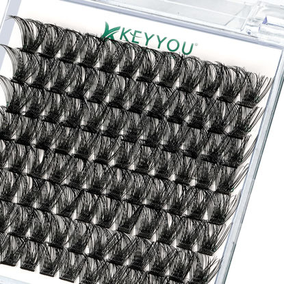 Picture of Lash Clusters,96 Pcs Cluster Lashes D Curl 18mm DIY Lash Extensions Eyelash Clusters,KEYYOU Volume Wispy Individual Lashes Soft&Comfortable Easy DIY at Home(Y03,D-18mm)