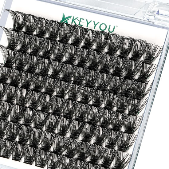 Picture of Lash Clusters,96 Pcs Cluster Lashes D Curl 18mm DIY Lash Extensions Eyelash Clusters,KEYYOU Volume Wispy Individual Lashes Soft&Comfortable Easy DIY at Home(Y03,D-18mm)