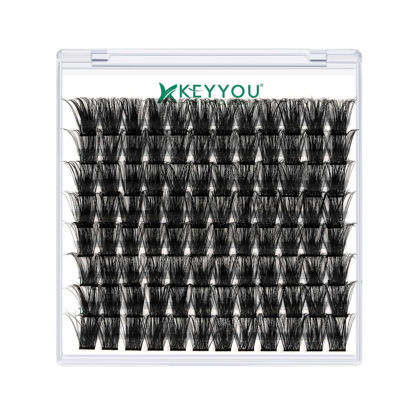 Picture of Lash Clusters,96 Pcs Cluster Lashes D Curl 18mm DIY Lash Extensions Eyelash Clusters,KEYYOU Volume Wispy Individual Lashes Soft&Comfortable Easy DIY at Home(Y05,D-18mm)