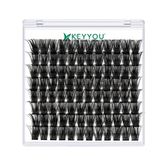 Picture of Lash Clusters,96 Pcs Cluster Lashes D Curl 18mm DIY Lash Extensions Eyelash Clusters,KEYYOU Volume Wispy Individual Lashes Soft&Comfortable Easy DIY at Home(Y05,D-18mm)