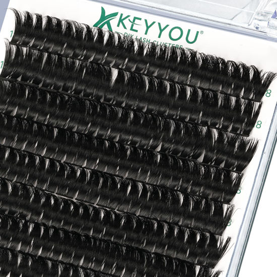 Picture of Lash Clusters,96 Pcs Cluster Lashes D Curl 18mm DIY Lash Extensions Eyelash Clusters,KEYYOU Volume Wispy Individual Lashes Soft&Comfortable Easy DIY at Home(Y10,D-18mm)