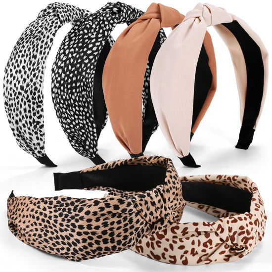 Picture of DiyJibb Headbands for Women Girls - 6PCS Stylish Top Knotted Headbands - Knotted Headband For Women - Head Bands Wide Hairband Hair Accessories