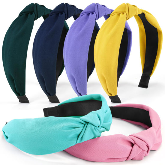 Picture of DiyJibb Headbands for Women Girls - 6PCS Stylish Top Knotted Headbands - Knotted Headband For Women - Head Bands Wide Hairband Hair Accessories