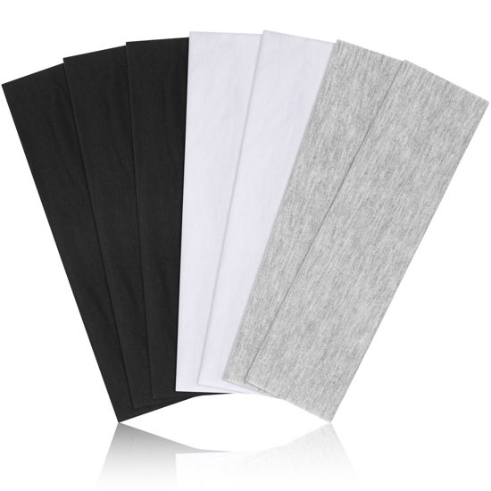 Picture of Headbands for Women Non Slip - 7PCS Fashion Sports Hair Bands for Women's Hair, Soft Cotton Cloth Stretchy Headbands for Women for Workout Yoga Running