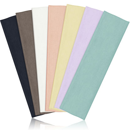 Picture of Headbands for Women Non Slip - 7PCS Fashion Sports Hair Bands for Women's Hair, Soft Cotton Cloth Stretchy Headbands for Women for Workout Yoga Running