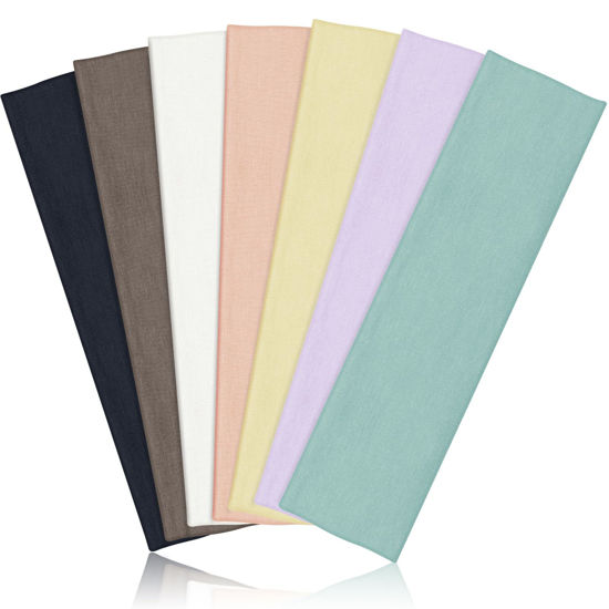 Picture of Headbands for Women Non Slip - 7PCS Fashion Sports Hair Bands for Women's Hair, Soft Cotton Cloth Stretchy Headbands for Women for Workout Yoga Running