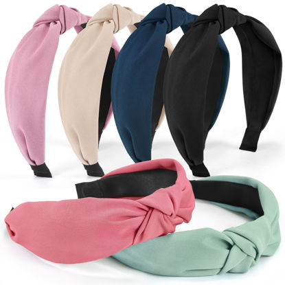 Picture of DiyJibb Headbands for Women Girls - 6PCS Stylish Top Knotted Headbands - Knotted Headband For Women - Head Bands Wide Hairband Hair Accessories